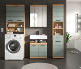 Waschmaschinenschrank Shawn in Salbei und Artisan Eiche Waschmaschinen berbau 63 x 191 cm