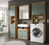 Waschmaschinenschrank Shawn in Salbei und Artisan Eiche Waschmaschinen berbau 63 x 191 cm