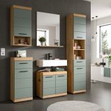 Badmbel Set 5-teilig Shawn in Salbei und Artisan Eiche Badkombination 164 x 191 cm