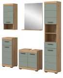 Badmbel Set 5-teilig Shawn in Salbei und Artisan Eiche Badkombination 164 x 191 cm