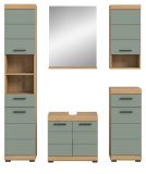 Badmbel Set 5-teilig Shawn in Salbei und Artisan Eiche Badkombination 164 x 191 cm