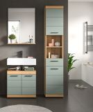 Badmbel Set 3-teilig Shawn in Salbei und Artisan Eiche Badkombination 112 x 191 cm