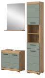 Badmbel Set 3-teilig Shawn in Salbei und Artisan Eiche Badkombination 112 x 191 cm