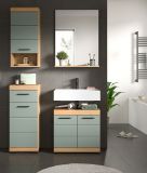 Badmbel Set 4-teilig Shawn in Salbei und Artisan Eiche Badkombination 112 x 191 cm