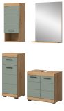 Badmbel Set 4-teilig Shawn in Salbei und Artisan Eiche Badkombination 112 x 191 cm