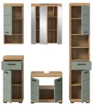 Badmbel Set 5-teilig Shawn in Salbei und Artisan Eiche Badkombination 164 x 191 cm