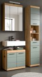 Badmbel Set 3-teilig Shawn in Salbei und Artisan Eiche Badkombination 112 x 191 cm