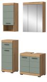 Badmbel Set 4-teilig Shawn in Salbei und Artisan Eiche Badkombination 112 x 191 cm