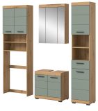 Badmbel Set 4-teilig Shawn in Salbei und Artisan Eiche Badkombination 190 x 191 cm