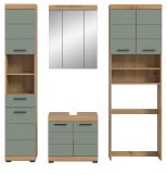 Badmbel Set 4-teilig Shawn in Salbei und Artisan Eiche Badkombination 190 x 191 cm