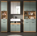 Badmbel Set 4-teilig Shawn in Salbei und Artisan Eiche Badkombination 200 x 191 cm