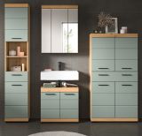 Badmbel Set 4-teilig Shawn in Salbei und Artisan Eiche Badkombination 200 x 191 cm