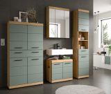 Badmbel Set 4-teilig Shawn in Salbei und Artisan Eiche Badkombination 200 x 191 cm