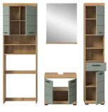 Badmbel Set 4-teilig Shawn in Salbei und Artisan Eiche Badkombination 190 x 191 cm
