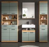 Badmbel Set 4-teilig Shawn in Salbei und Artisan Eiche Badkombination 200 x 191 cm
