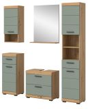 Badmbel Set 5-teilig Shawn in Salbei und Artisan Eiche Badkombination 164 x 191 cm