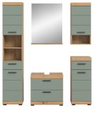 Badmbel Set 5-teilig Shawn in Salbei und Artisan Eiche Badkombination 164 x 191 cm