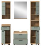 Badmbel Set 5-teilig Shawn in Salbei und Artisan Eiche Badkombination 164 x 191 cm