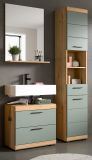 Badmbel Set 3-teilig Shawn in Salbei und Artisan Eiche Badkombination 112 x 191 cm