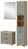 Badmbel Set 3-teilig Shawn in Salbei und Artisan Eiche Badkombination 112 x 191 cm