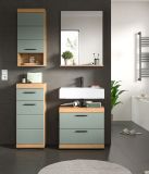 Badmbel Set 4-teilig Shawn in Salbei und Artisan Eiche Badkombination 112 x 191 cm