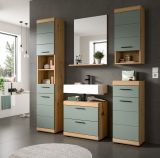 Badmbel Set 2-teilig Shawn in Salbei und Artisan Eiche Badkombination 60 x 191 cm