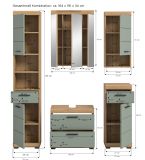 Badmbel Set 5-teilig Shawn in Salbei und Artisan Eiche Badkombination 164 x 191 cm