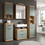 Badmbel Set 5-teilig Shawn in Salbei und Artisan Eiche Badkombination 164 x 191 cm