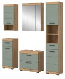 Badmbel Set 5-teilig Shawn in Salbei und Artisan Eiche Badkombination 164 x 191 cm