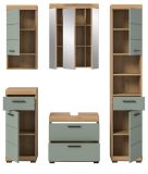 Badmbel Set 5-teilig Shawn in Salbei und Artisan Eiche Badkombination 164 x 191 cm