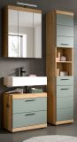 Badmbel Set 3-teilig Shawn in Salbei und Artisan Eiche Badkombination 112 x 191 cm