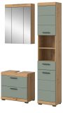 Badmbel Set 3-teilig Shawn in Salbei und Artisan Eiche Badkombination 112 x 191 cm