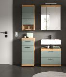 Badmbel Set 4-teilig Shawn in Salbei und Artisan Eiche Badkombination 112 x 191 cm