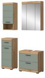 Badmbel Set 4-teilig Shawn in Salbei und Artisan Eiche Badkombination 112 x 191 cm