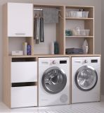 Waschmaschinenschrank Laundry4 in wei und Jackson Eiche Set 3-teilig 175 x 184 cm