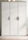Kleiderschrank Emma in wei Pinie Landhaus Drehtrenschrank 3-trig 138 x 192 cm, Soft-Close