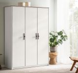 Kleiderschrank Emma in wei Pinie Landhaus Drehtrenschrank 3-trig 138 x 192 cm, Soft-Close