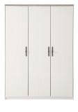 Kleiderschrank Emma in wei Pinie Landhaus Drehtrenschrank 3-trig 138 x 192 cm, Soft-Close