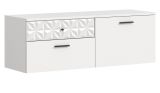 Schuhschrank Relief in wei Hochglanz mit 3-D Struktur Flurkommode hngend 110 cm