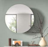 Spiegelschrank Relief in wei Flur Spiegel mit Stauraum rund, Soft-Close