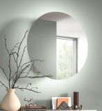 Spiegelschrank Relief in wei Flur Spiegel mit Stauraum rund, Soft-Close