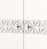 Garderobe Set 2-teilig Relief in wei Hochglanz mit 3-D Struktur 195 x 192 cm