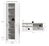 Garderobe Set 2-teilig Relief in wei Hochglanz mit 3-D Struktur 195 x 192 cm