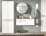 Garderobe Set 4-teilig Relief in wei Hochglanz mit 3-D Struktur 226 x 192 cm