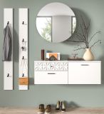 Garderobe Set 4-teilig Relief in wei Hochglanz mit 3-D Struktur 172 x 192 cm