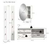 Garderobe Set 4-teilig Relief in wei Hochglanz mit 3-D Struktur 172 x 192 cm