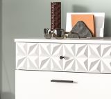 Garderobe Set 4-teilig Relief in wei Hochglanz mit 3-D Struktur 172 x 192 cm