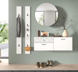 Garderobe Set 4-teilig Relief in wei Hochglanz mit 3-D Struktur 172 x 192 cm