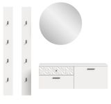 Garderobe Set 4-teilig Relief in wei Hochglanz mit 3-D Struktur 172 x 192 cm