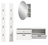 Garderobe Set 4-teilig Relief in wei Hochglanz mit 3-D Struktur 172 x 192 cm